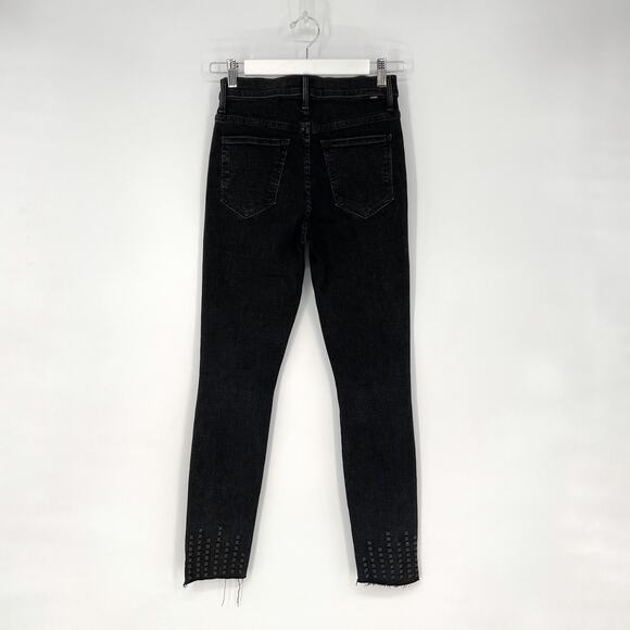 MOTHER The Stunner Zip Ankle Jeans Women’s Size 26 Wrong Side Fray Hem Studded - Picture 10 of 10